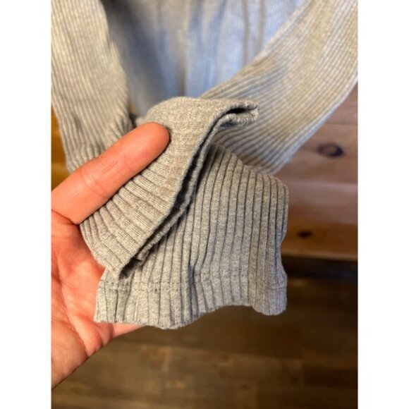 ROSAE PARIS Ribbed Mock Neck Keyhole Back Long Sleeve Organic Cotton Sweater M - Picture 6 of 10